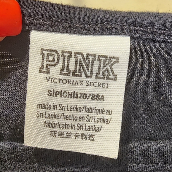 Pink by Victoria's Secret Black Long Sleeves Logo T-shirt  size S - Picture 6 of 10